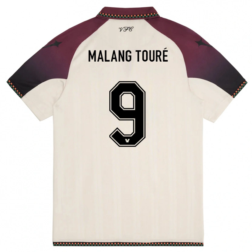 Danxen Herren Mohamed Malang Touré #9 Cremefarben Burgund Auswärtstrikot Trikot 2025/26 T-Shirt Österreich
