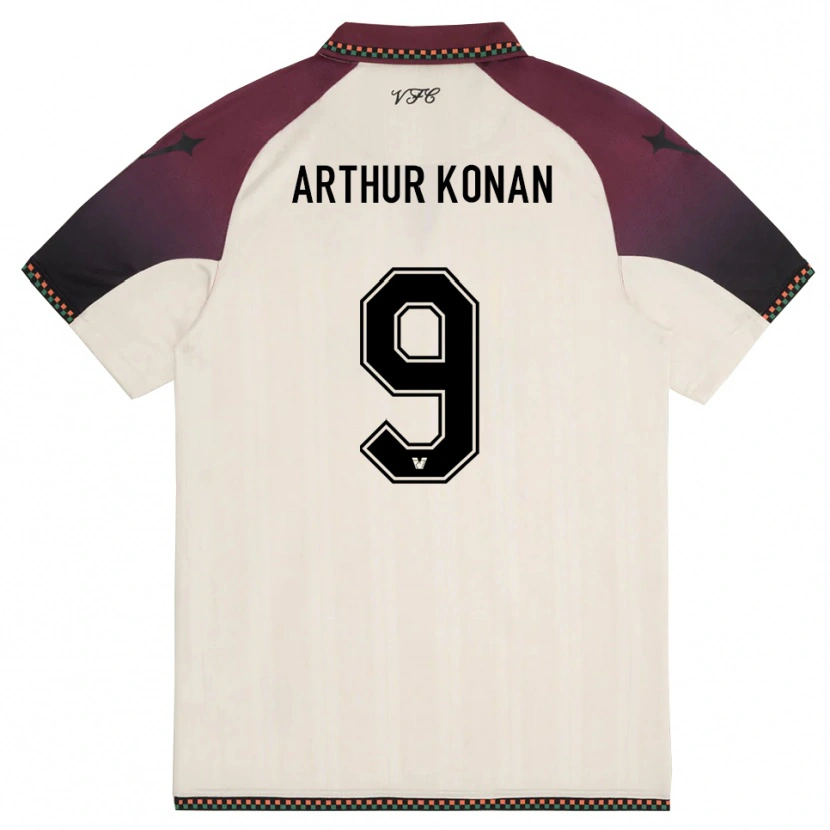 Danxen Herren Demoye Arthur Konan #9 Cremefarben Burgund Auswärtstrikot Trikot 2025/26 T-Shirt Österreich