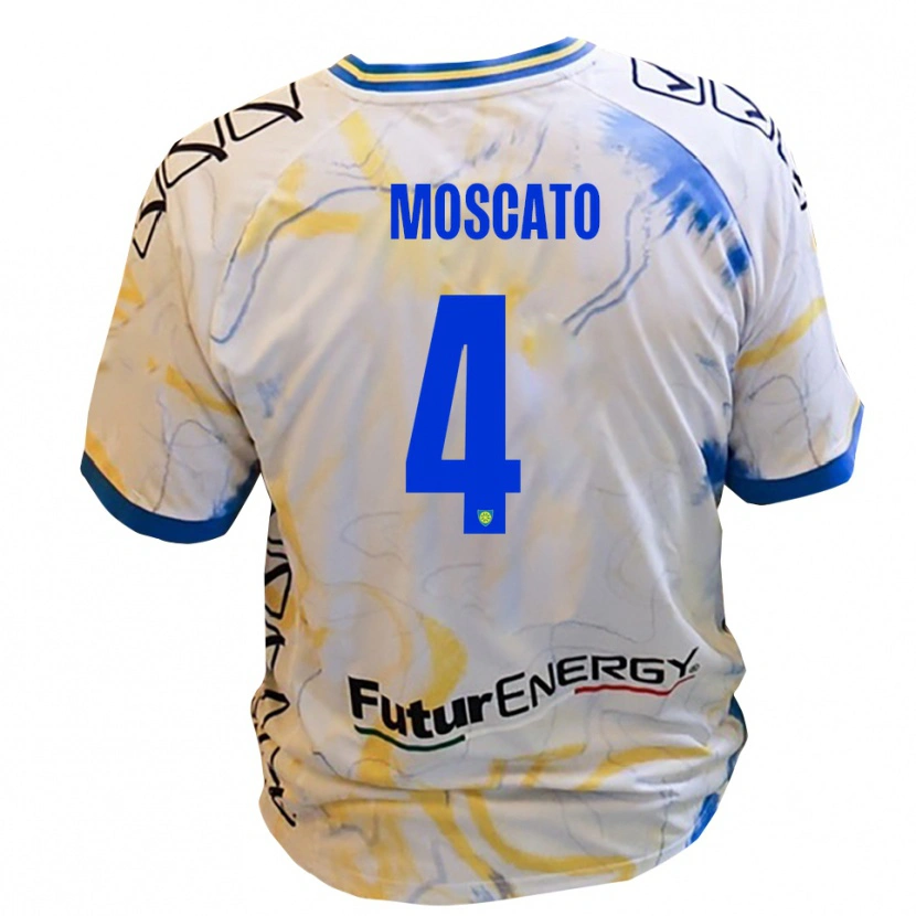Danxen Herren Gabriele Moscato #4 Weiß Gelb Blau Auswärtstrikot Trikot 2025/26 T-Shirt Österreich