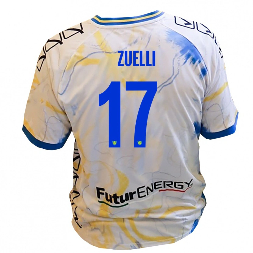 Danxen Herren Emanuele Zuelli #17 Weiß Gelb Blau Auswärtstrikot Trikot 2025/26 T-Shirt Österreich