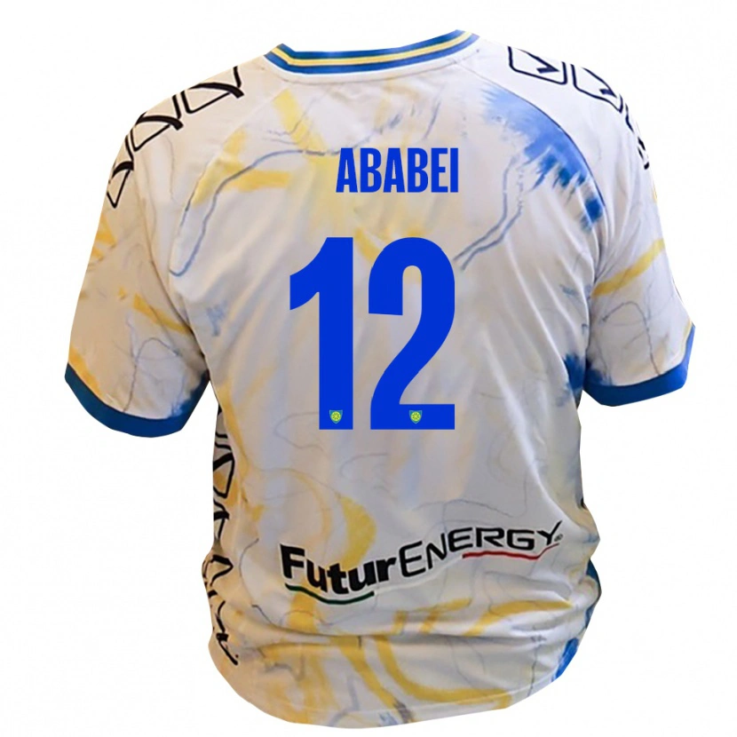 Danxen Herren Leonardo Ababei #12 Weiß Gelb Blau Auswärtstrikot Trikot 2025/26 T-Shirt Österreich