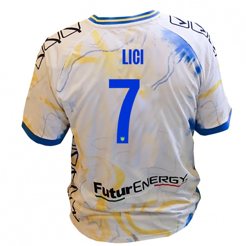 Danxen Herren Alessio Lici #7 Weiß Gelb Blau Auswärtstrikot Trikot 2025/26 T-Shirt Österreich