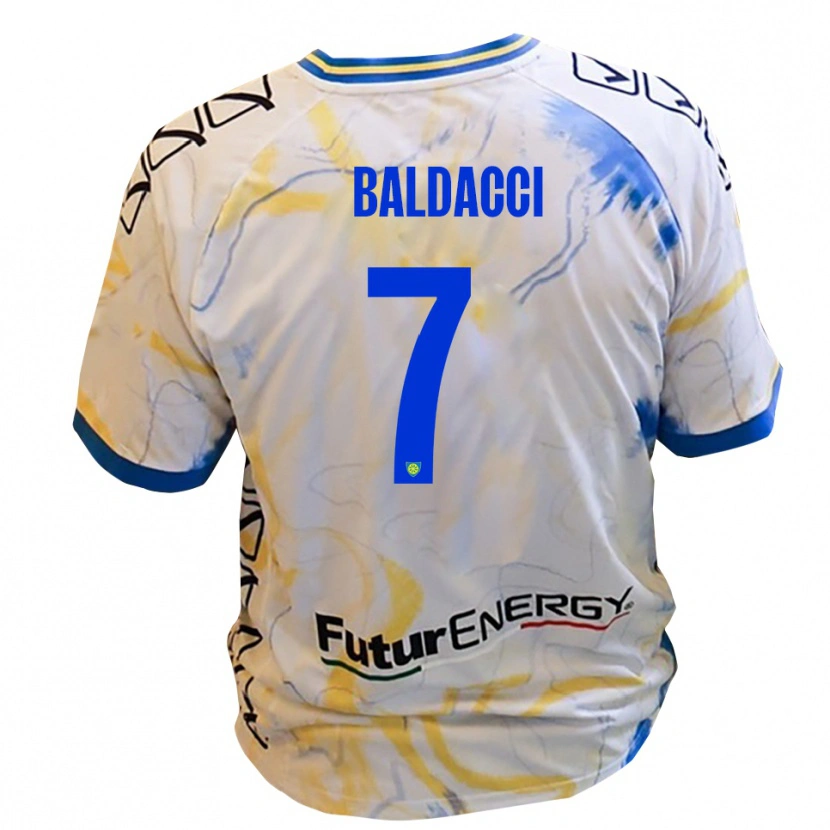 Danxen Herren Mattia Baldacci #7 Weiß Gelb Blau Auswärtstrikot Trikot 2025/26 T-Shirt Österreich