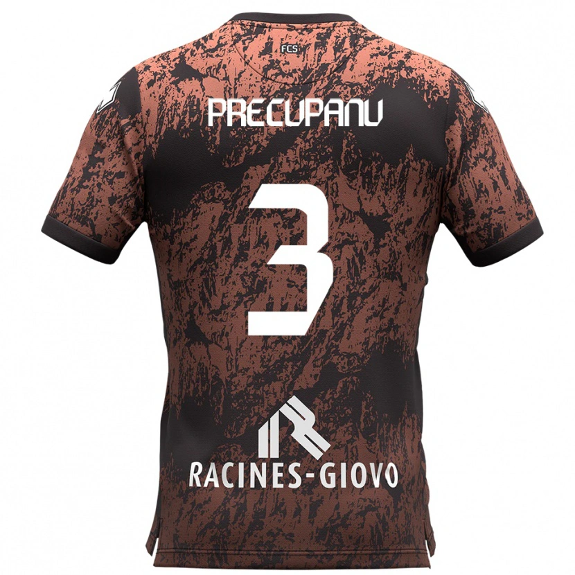Danxen Herren Stefano Precupanu #3 Braun Schwarz Auswärtstrikot Trikot 2025/26 T-Shirt Österreich