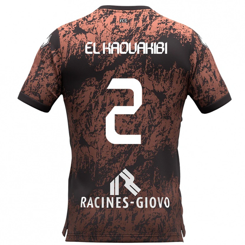 Danxen Herren Hamza El Kaouakibi #2 Braun Schwarz Auswärtstrikot Trikot 2025/26 T-Shirt Österreich
