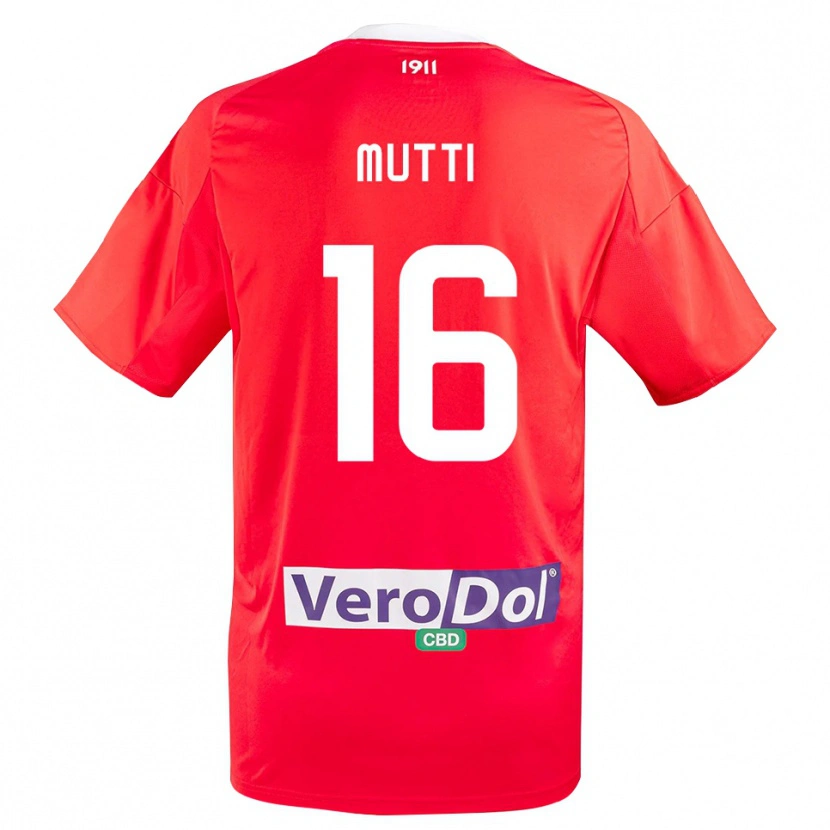 Danxen Herren Matteo Mutti #16 Rot Weiß Auswärtstrikot Trikot 2025/26 T-Shirt Österreich