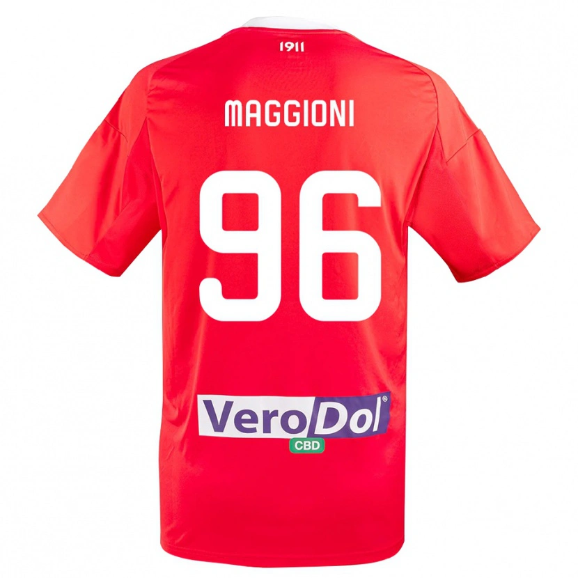 Danxen Herren Tommaso Maggioni #96 Rot Weiß Auswärtstrikot Trikot 2025/26 T-Shirt Österreich