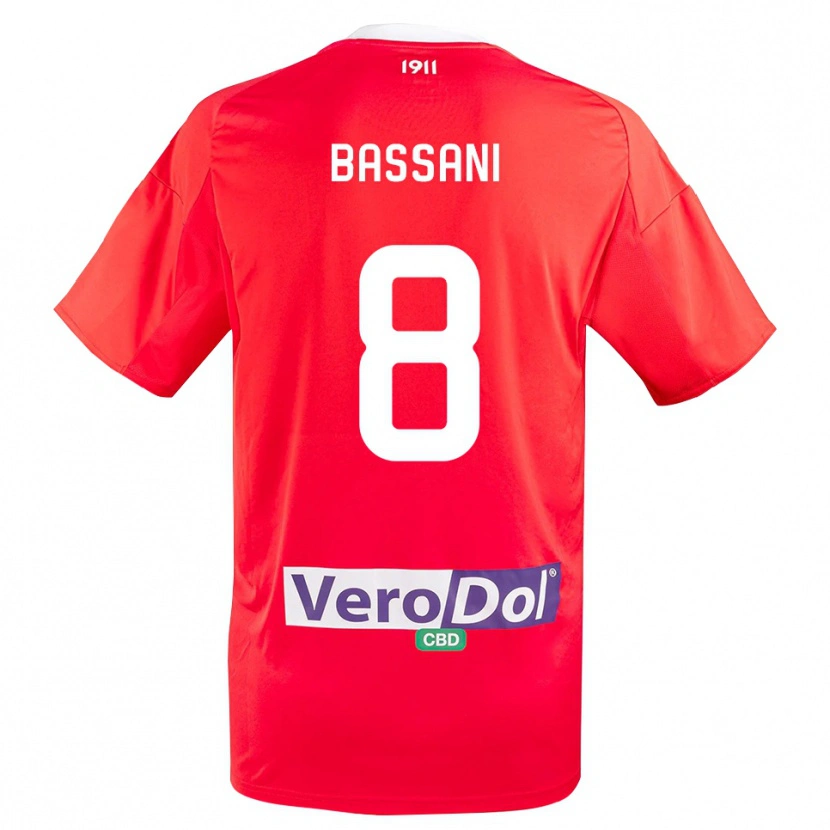 Danxen Herren Nicolò Bassani #8 Rot Weiß Auswärtstrikot Trikot 2025/26 T-Shirt Österreich
