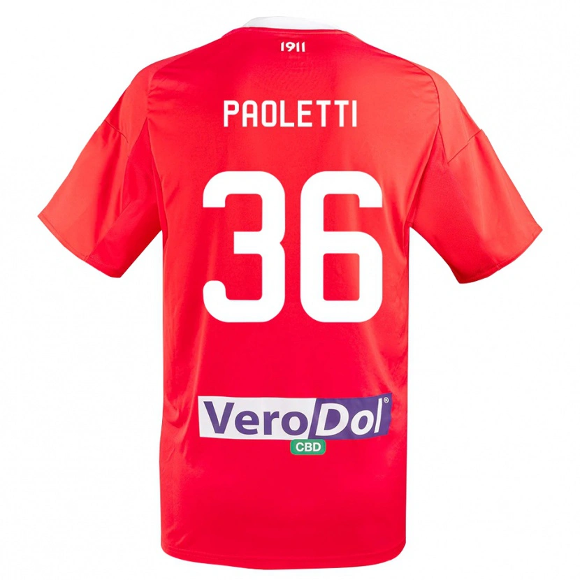 Danxen Herren Flavio Paoletti #36 Rot Weiß Auswärtstrikot Trikot 2025/26 T-Shirt Österreich
