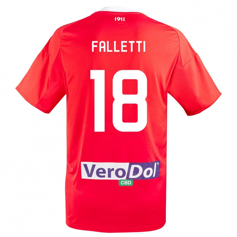 Danxen Herren César Falletti #18 Rot Weiß Auswärtstrikot Trikot 2025/26 T-Shirt Österreich