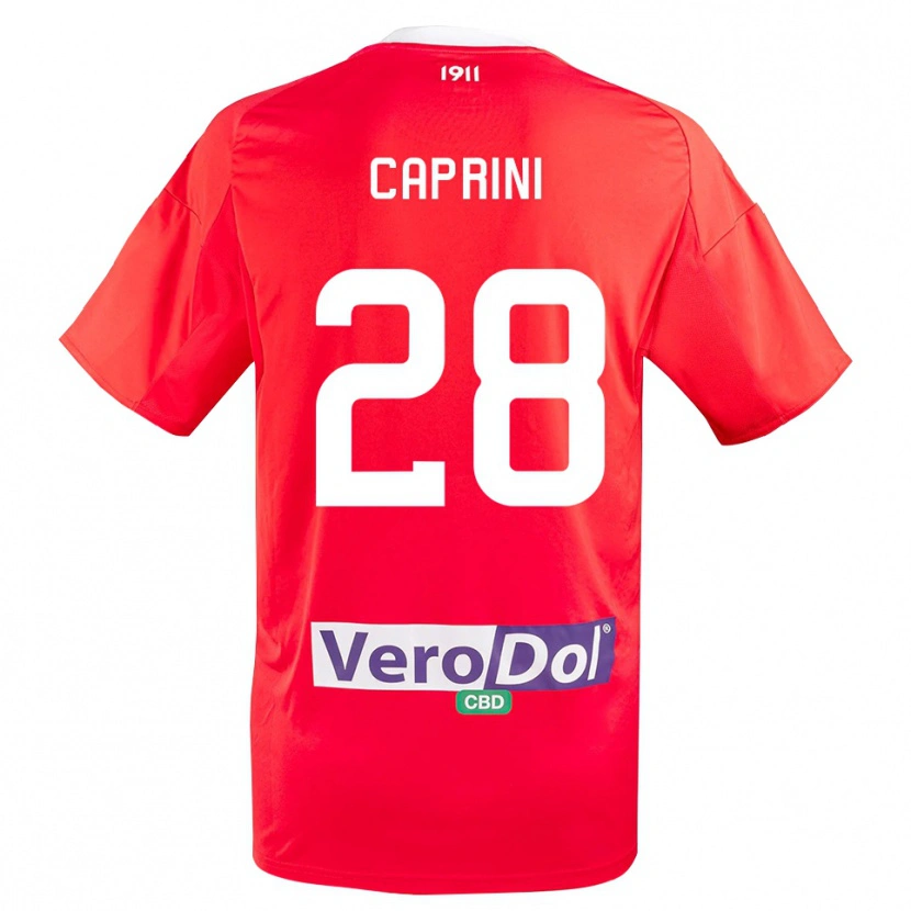 Danxen Herren Maat Daniel Caprini #28 Rot Weiß Auswärtstrikot Trikot 2025/26 T-Shirt Österreich