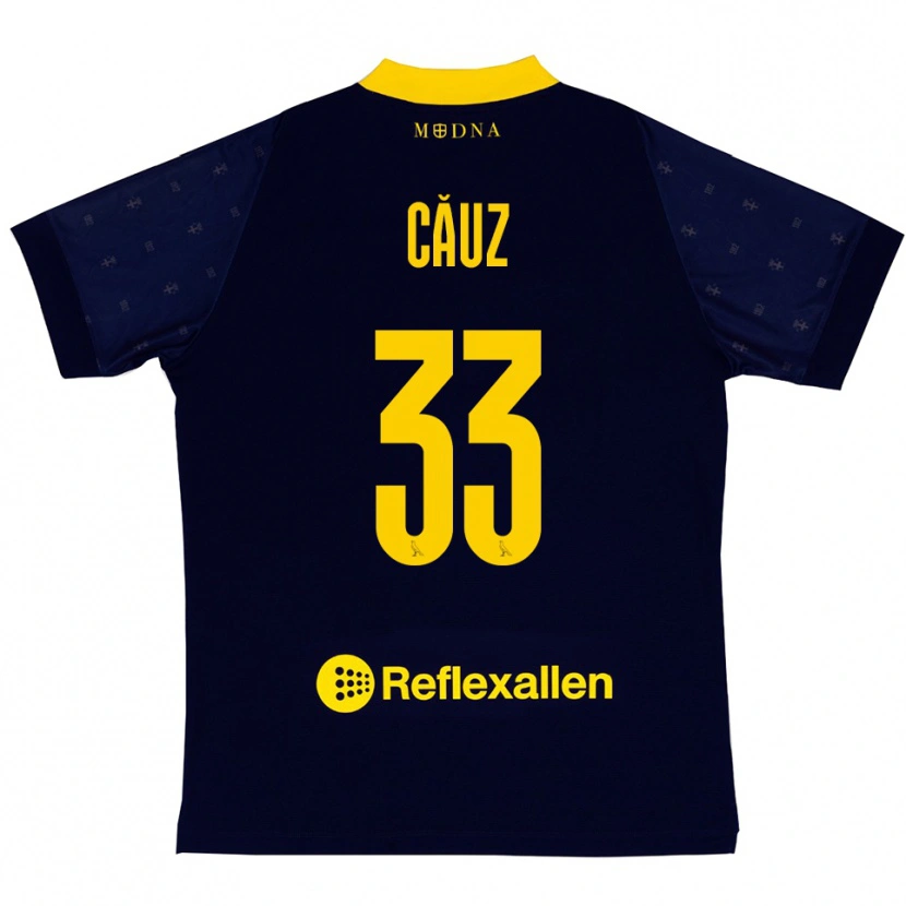 Danxen Herren Cristian Căuz #33 Marineblau Gelb Auswärtstrikot Trikot 2025/26 T-Shirt Österreich