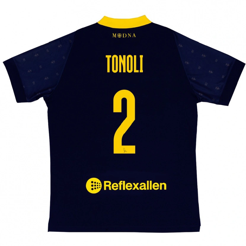 Danxen Herren Daniel Tonoli #2 Marineblau Gelb Auswärtstrikot Trikot 2025/26 T-Shirt Österreich