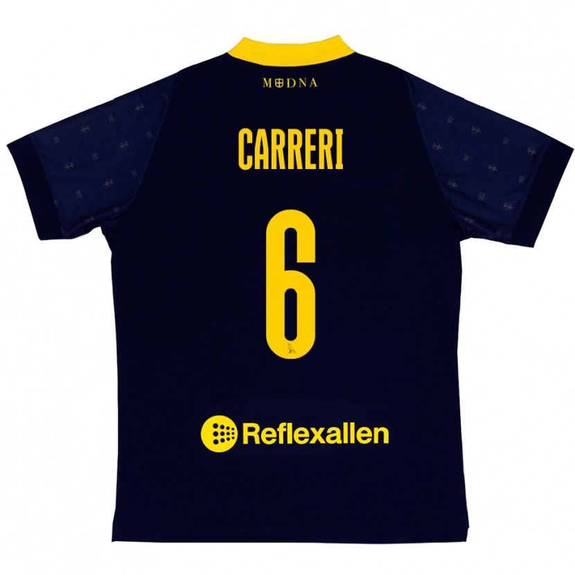 Danxen Herren Carlo Carreri #6 Marineblau Gelb Auswärtstrikot Trikot 2025/26 T-Shirt Österreich