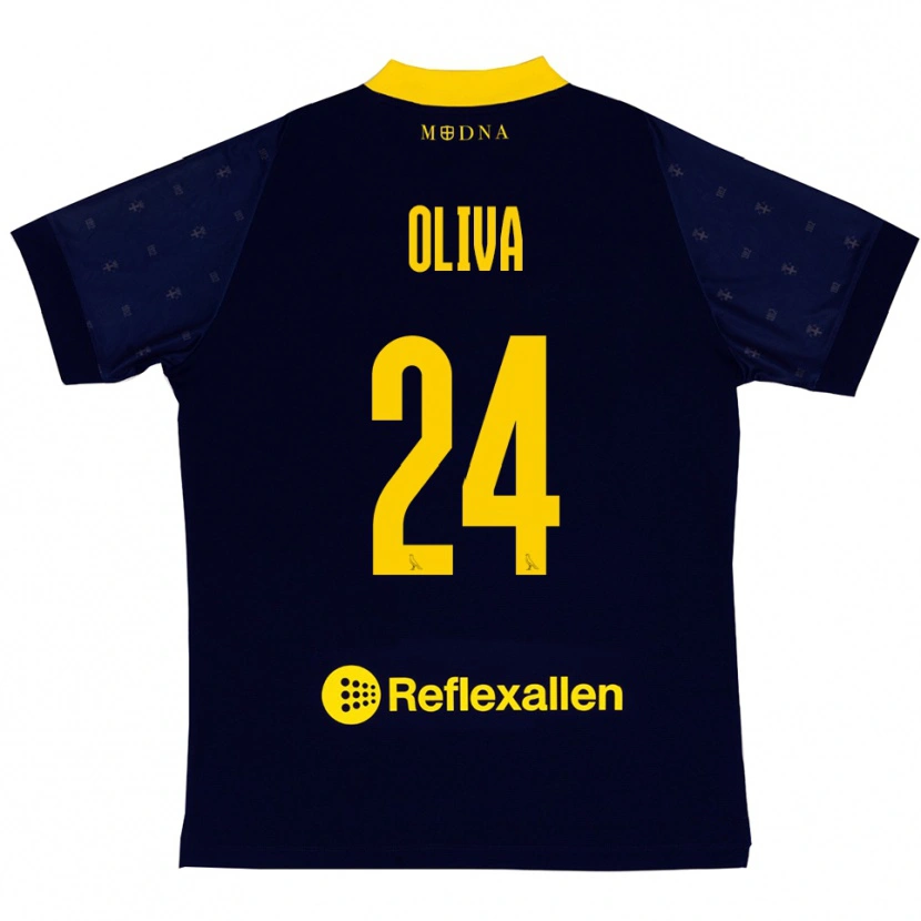 Danxen Herren Marco Oliva #24 Marineblau Gelb Auswärtstrikot Trikot 2025/26 T-Shirt Österreich