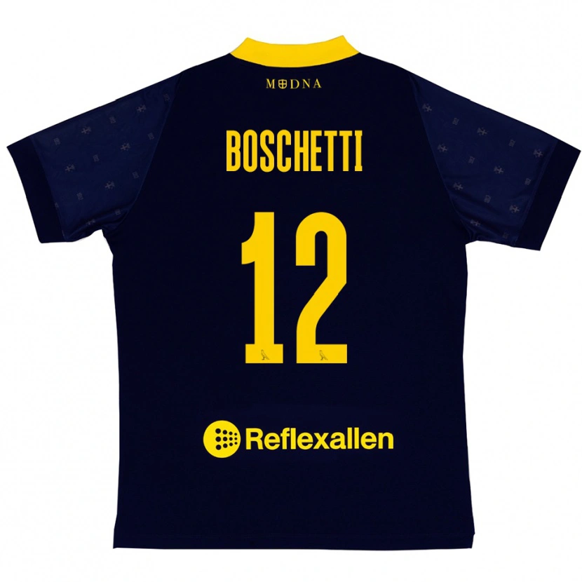 Danxen Herren Matteo Boschetti #12 Marineblau Gelb Auswärtstrikot Trikot 2025/26 T-Shirt Österreich