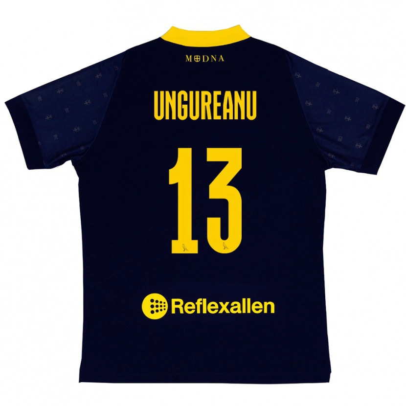 Danxen Herren Eduard Ungureanu #13 Marineblau Gelb Auswärtstrikot Trikot 2025/26 T-Shirt Österreich