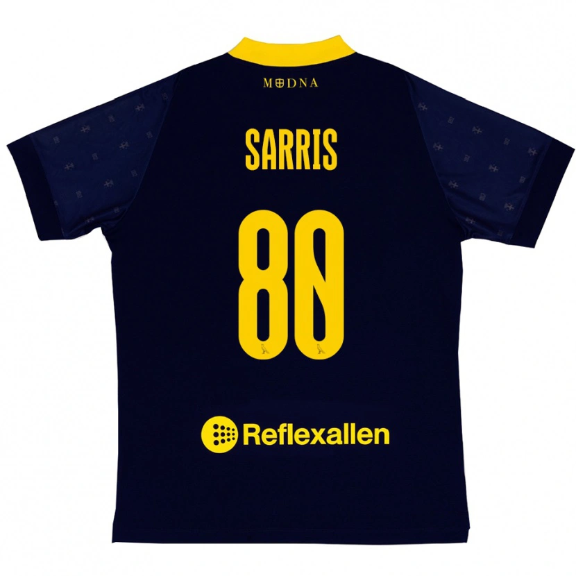Danxen Herren Ioannis Sarris #80 Marineblau Gelb Auswärtstrikot Trikot 2025/26 T-Shirt Österreich