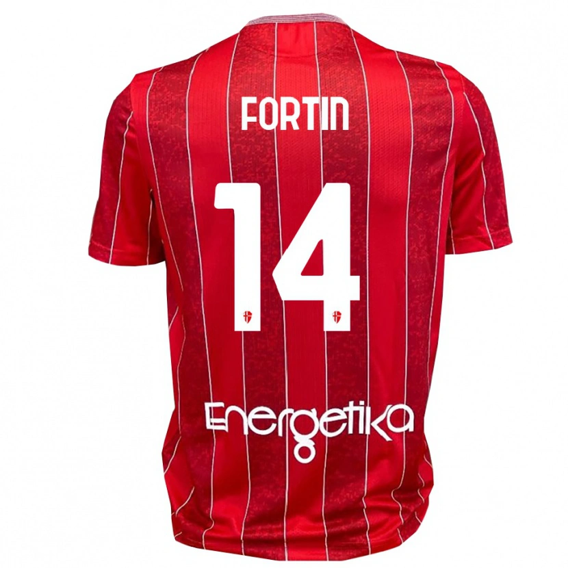 Danxen Herren Mattia Fortin #14 Rot Weiß Auswärtstrikot Trikot 2025/26 T-Shirt Österreich
