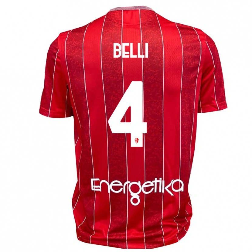 Danxen Herren Francesco Belli #4 Rot Weiß Auswärtstrikot Trikot 2025/26 T-Shirt Österreich