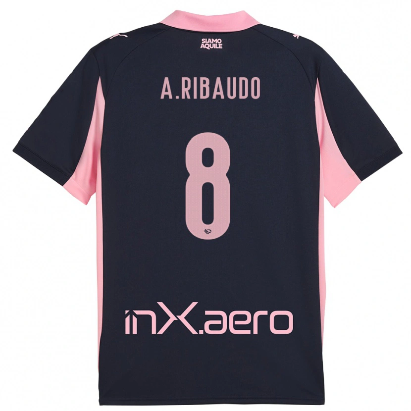 Danxen Herren Alessandro Ribaudo #8 Marineblau Pink Auswärtstrikot Trikot 2025/26 T-Shirt Österreich