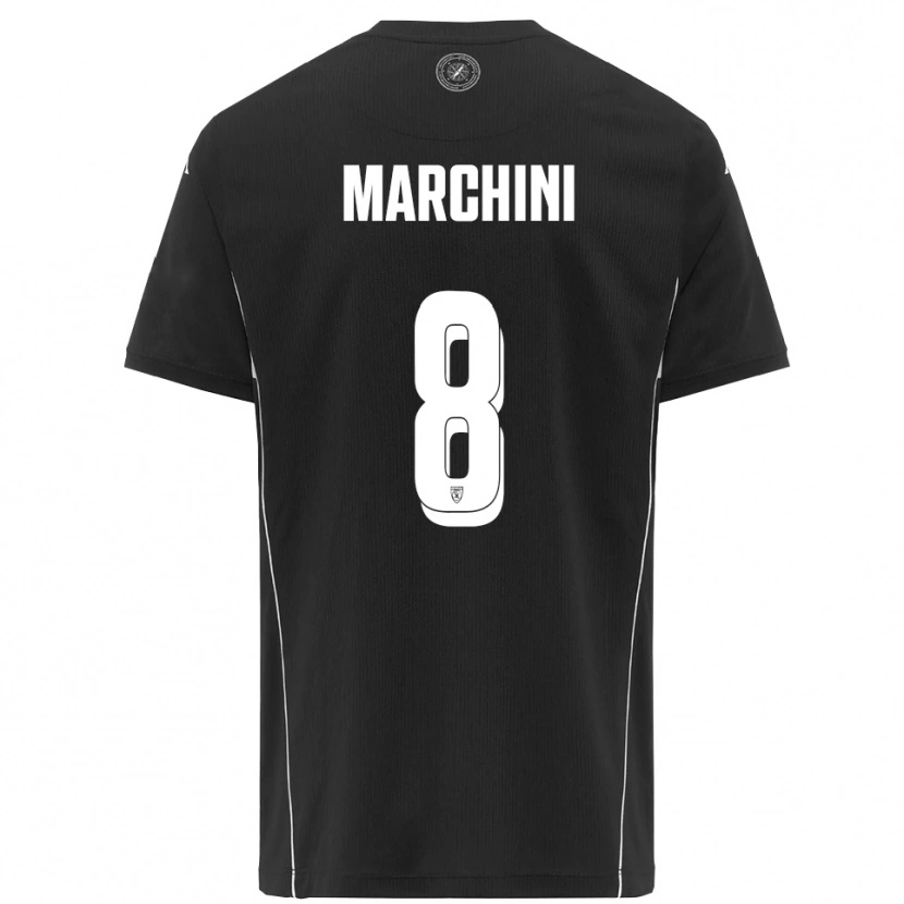Danxen Herren Mattia Marchini #8 Schwarz Weiß Auswärtstrikot Trikot 2025/26 T-Shirt Österreich