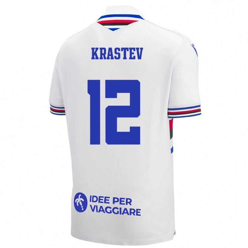 Danxen Herren Andrey Krastev #12 Weiß Blau Rot Auswärtstrikot Trikot 2025/26 T-Shirt Österreich