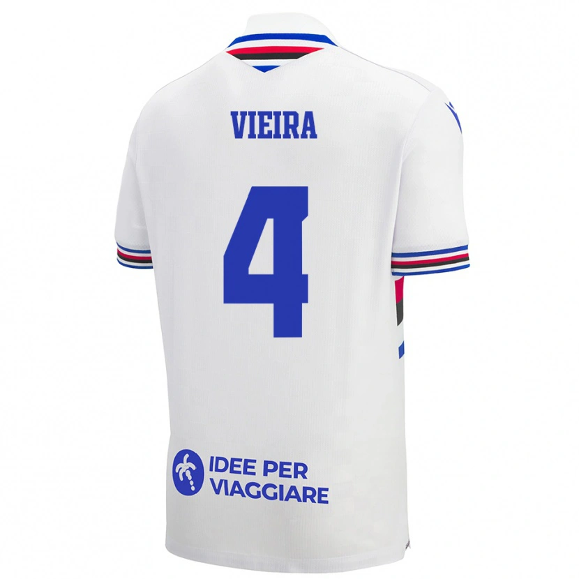 Danxen Herren Ronaldo Vieira #4 Weiß Blau Rot Auswärtstrikot Trikot 2025/26 T-Shirt Österreich