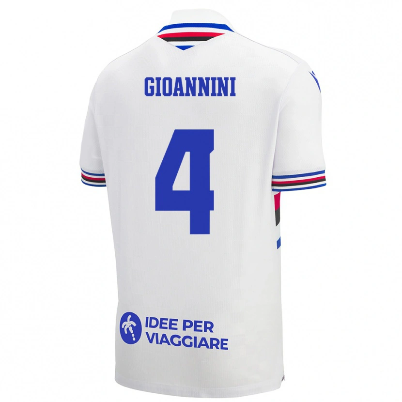 Danxen Herren Matteo Gioannini #4 Weiß Blau Rot Auswärtstrikot Trikot 2025/26 T-Shirt Österreich