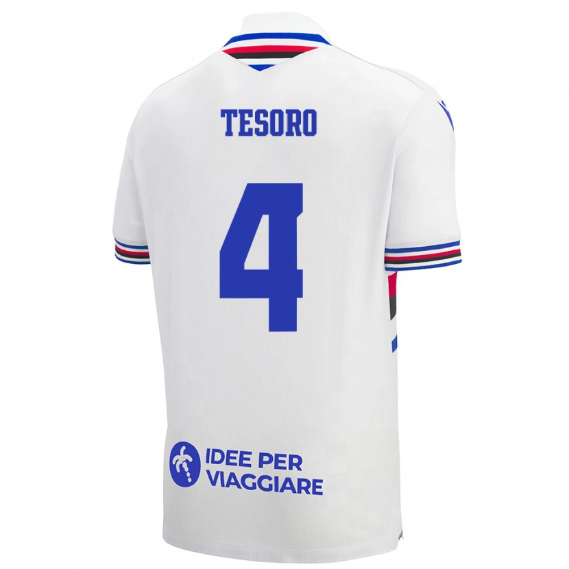 Danxen Herren Cristian Tesoro #4 Weiß Blau Rot Auswärtstrikot Trikot 2025/26 T-Shirt Österreich