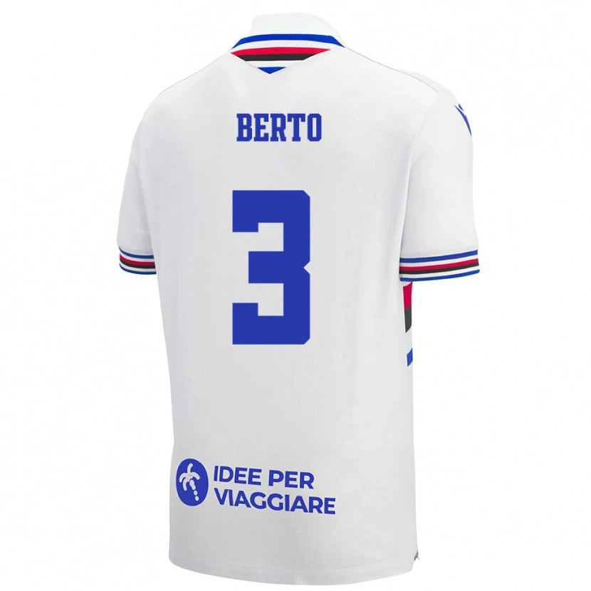 Danxen Herren Nicolò Berto #3 Weiß Blau Rot Auswärtstrikot Trikot 2025/26 T-Shirt Österreich