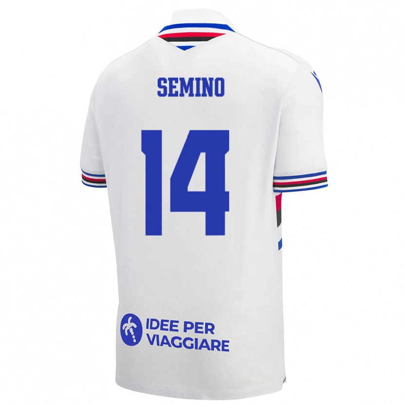Danxen Herren Pietro Semino #14 Weiß Blau Rot Auswärtstrikot Trikot 2025/26 T-Shirt Österreich
