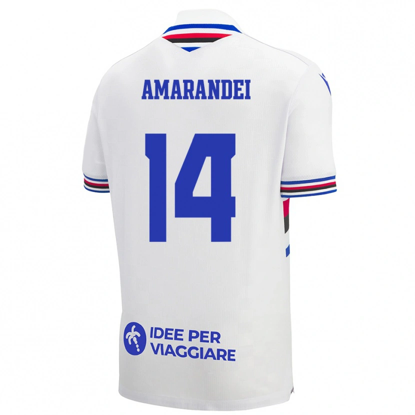 Danxen Herren Ștefan Amarandei #14 Weiß Blau Rot Auswärtstrikot Trikot 2025/26 T-Shirt Österreich