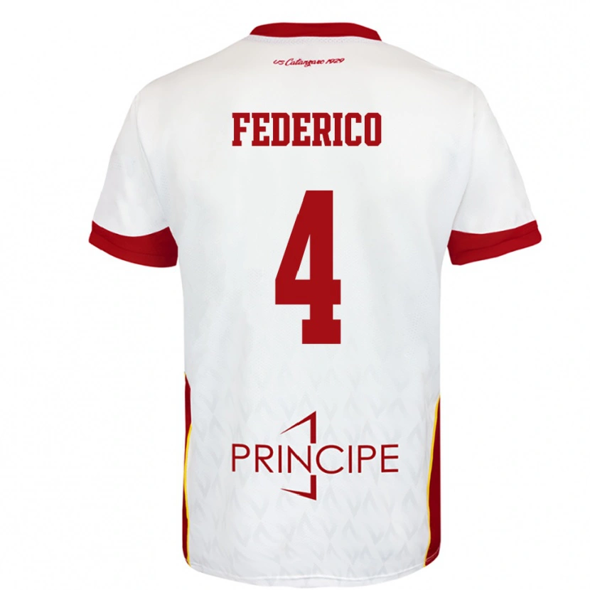 Danxen Herren Giuseppe Federico #4 Weiß Rot Auswärtstrikot Trikot 2025/26 T-Shirt Österreich