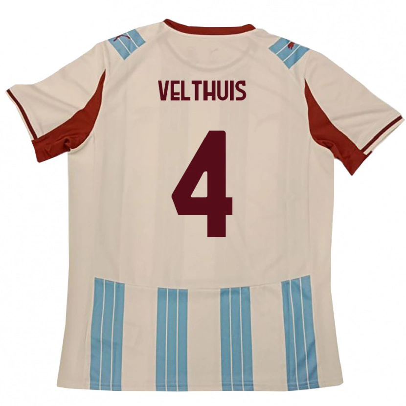 Danxen Herren Tijs Velthuis #4 Himmelblau Weiß Auswärtstrikot Trikot 2025/26 T-Shirt Österreich