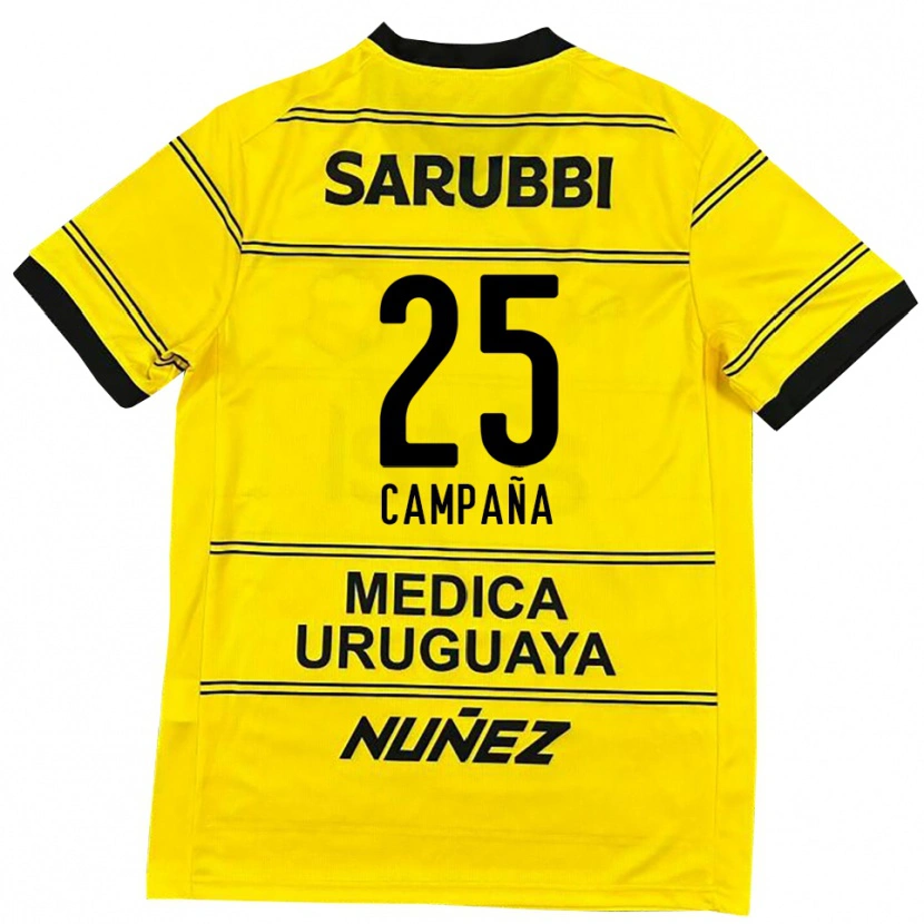 Danxen Herren Martín Campaña #25 Schwarz Gold Auswärtstrikot Trikot 2025/26 T-Shirt Österreich