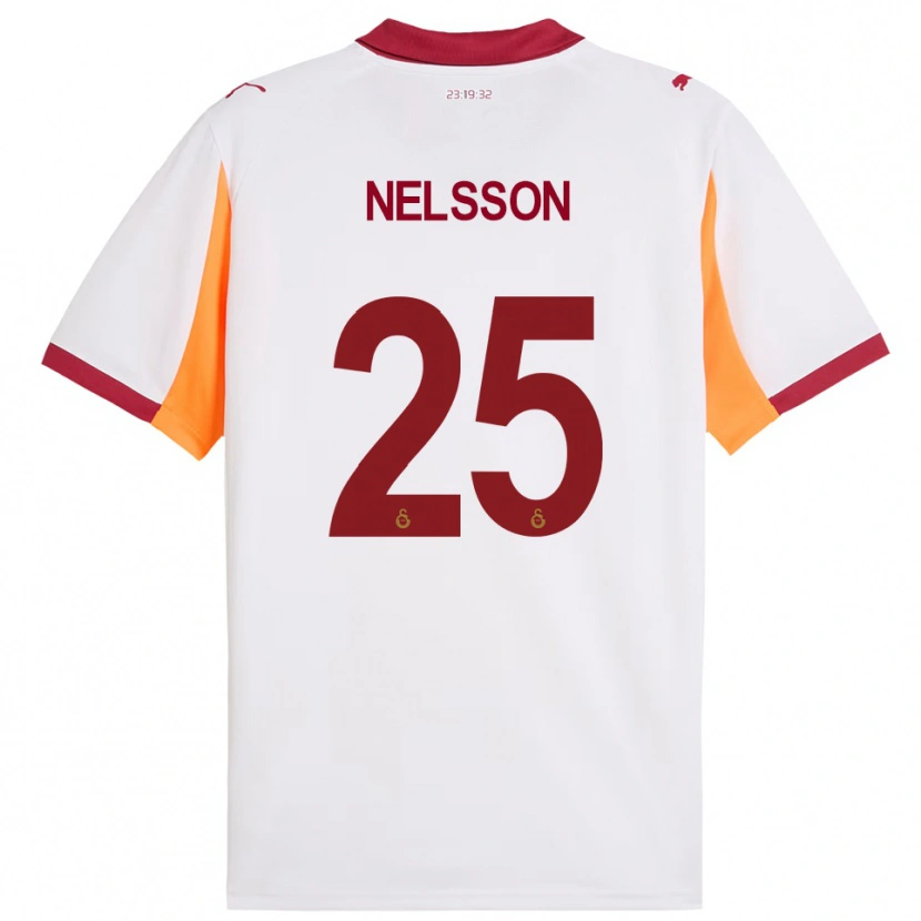 Danxen Herren Victor Nelsson #25 Weiß Rot Auswärtstrikot Trikot 2025/26 T-Shirt Österreich