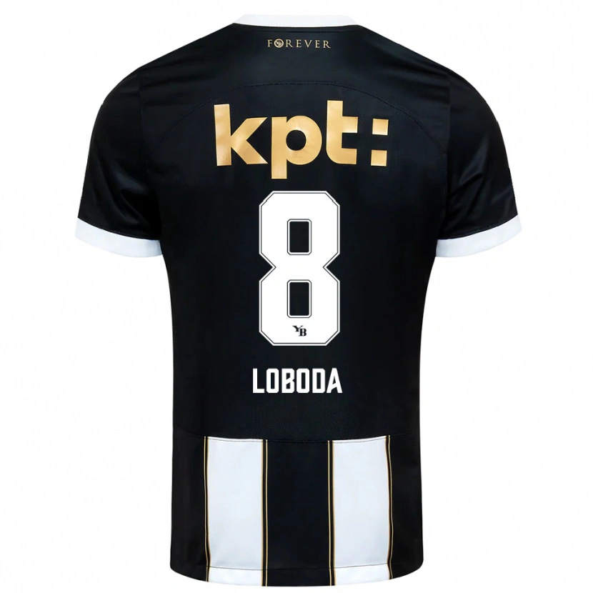 Danxen Herren Vincent Loboda #8 Schwarz Weiß Auswärtstrikot Trikot 2025/26 T-Shirt Österreich