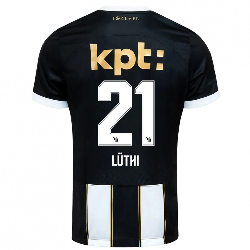 Danxen Herren Janis Lüthi #21 Schwarz Weiß Auswärtstrikot Trikot 2025/26 T-Shirt Österreich