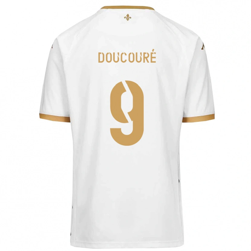 Danxen Herren Ibrahima Doucouré #9 Weiß Gold Auswärtstrikot Trikot 2025/26 T-Shirt Österreich