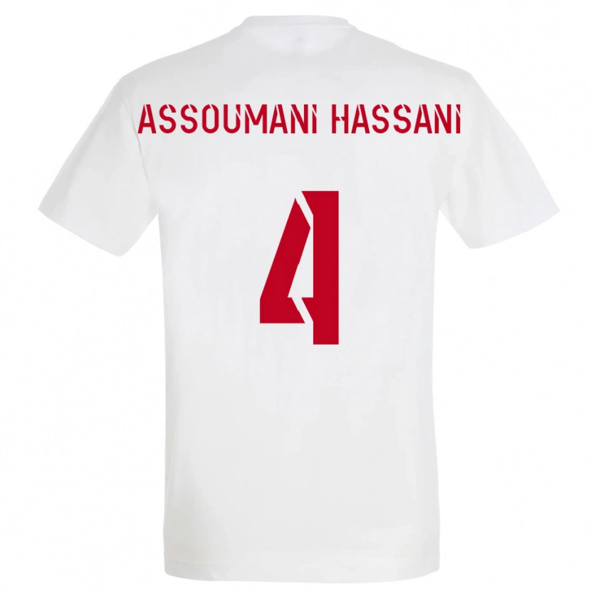 Danxen Herren Nassim Assoumani Hassani #4 Weiß Rot Gelb Auswärtstrikot Trikot 2025/26 T-Shirt Österreich