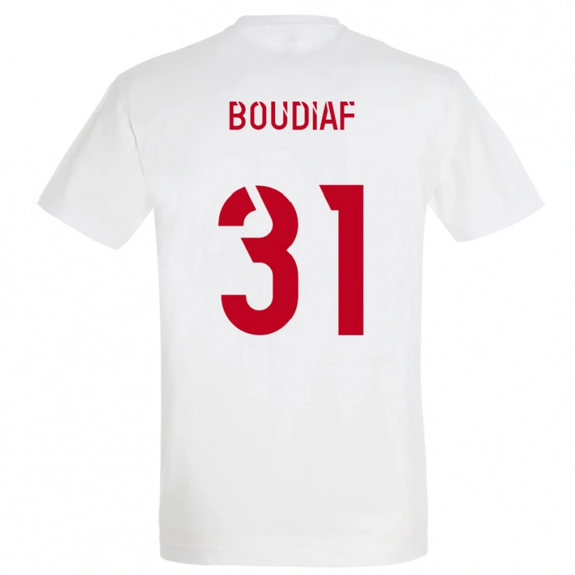 Danxen Herren Ryad Boudiaf #31 Weiß Rot Gelb Auswärtstrikot Trikot 2025/26 T-Shirt Österreich