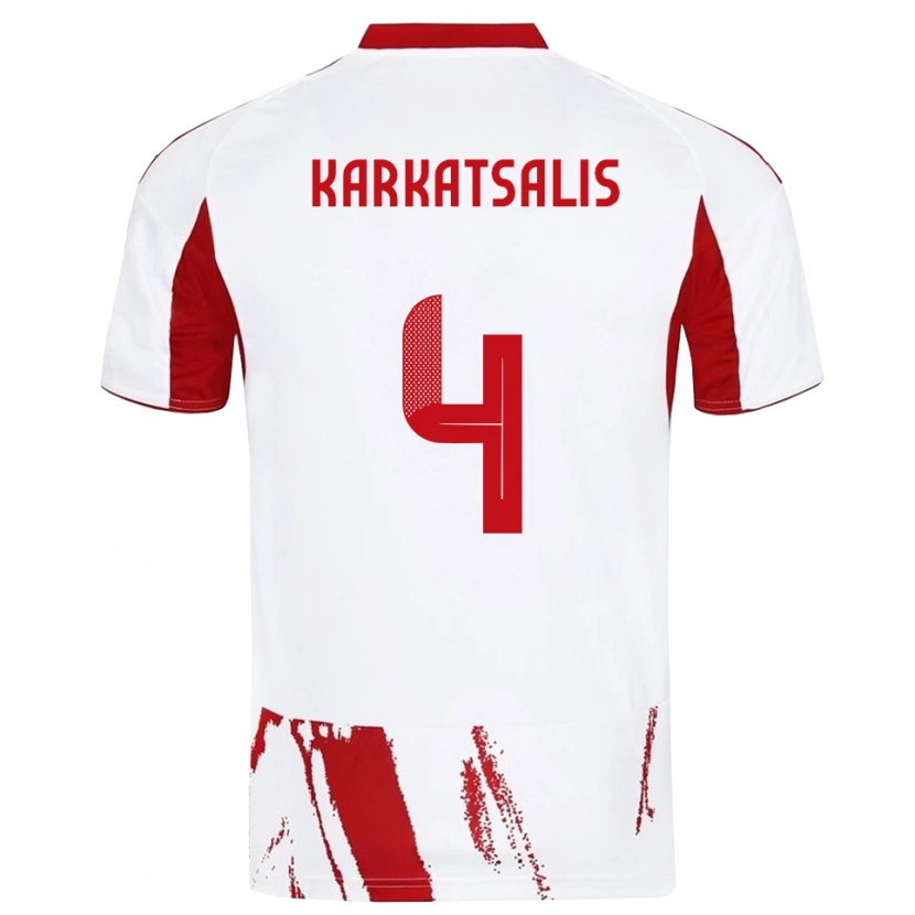 Danxen Herren Vasilios Karkatsalis #4 Weiß Rot Auswärtstrikot Trikot 2025/26 T-Shirt Österreich