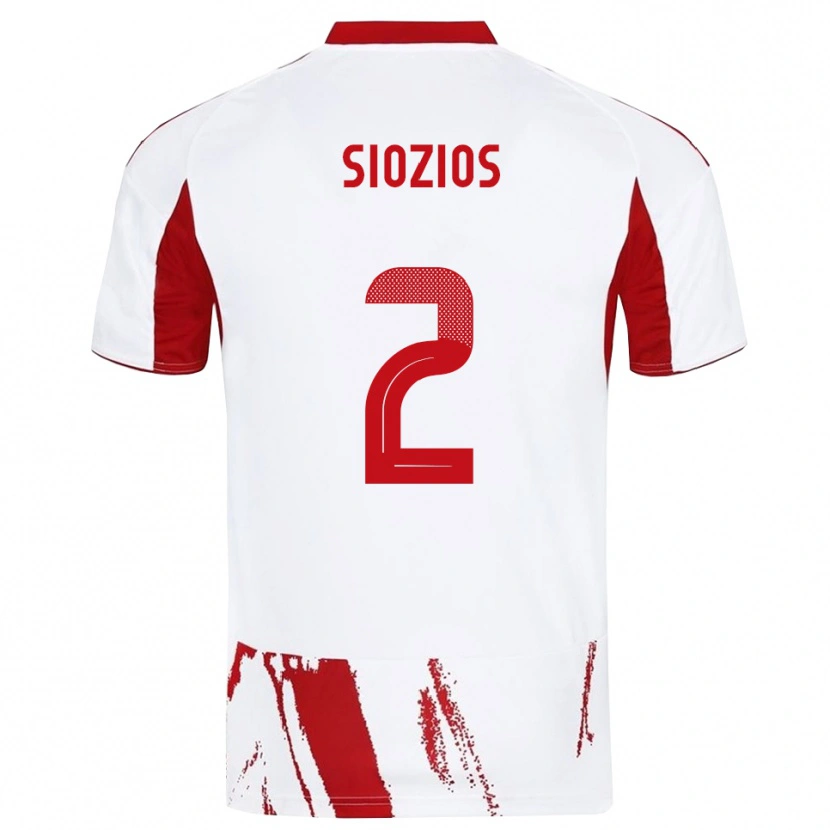 Danxen Herren Georgios Siozios #2 Weiß Rot Auswärtstrikot Trikot 2025/26 T-Shirt Österreich