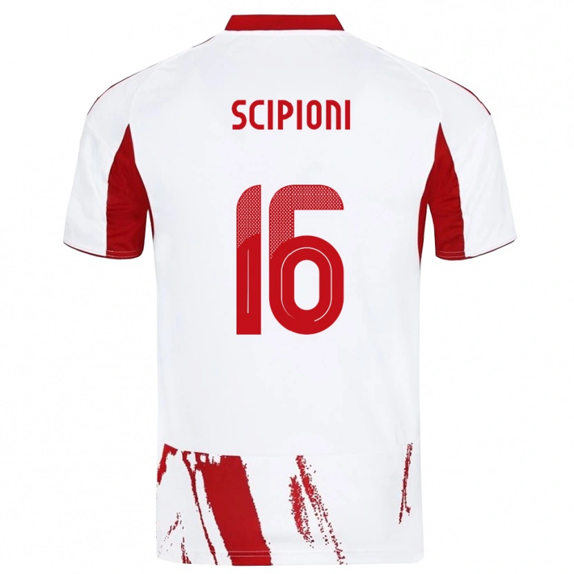 Danxen Herren Lorenzo Scipioni #16 Weiß Rot Auswärtstrikot Trikot 2025/26 T-Shirt Österreich