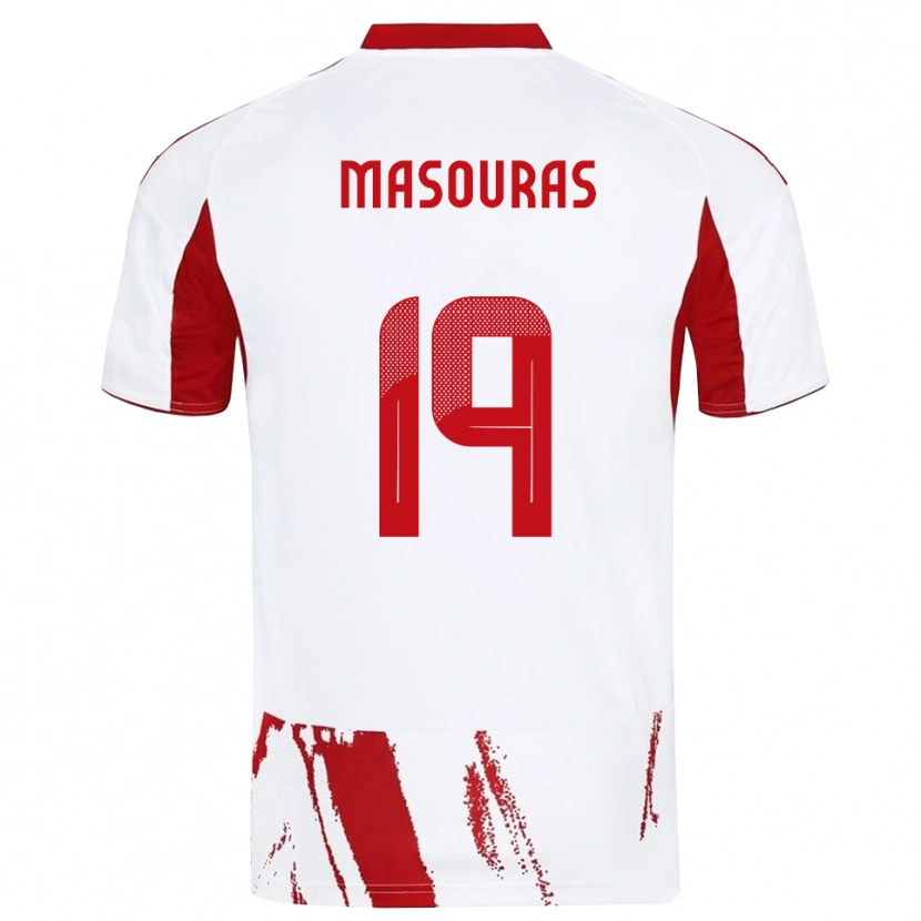Danxen Herren Georgios Masouras #19 Weiß Rot Auswärtstrikot Trikot 2025/26 T-Shirt Österreich