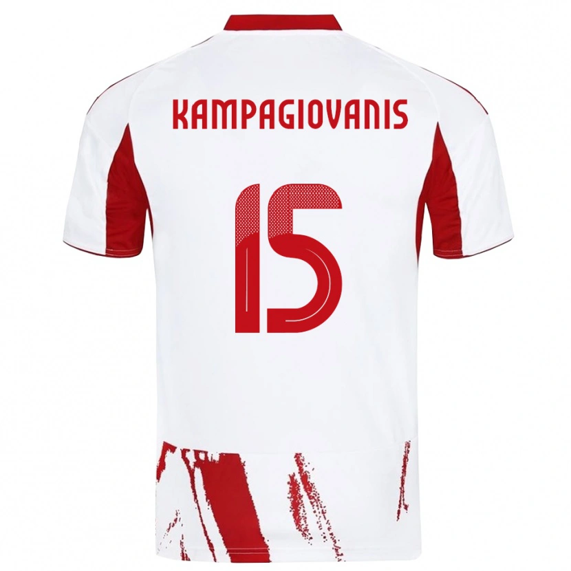 Danxen Herren Anastasios Kampagiovanis #15 Weiß Rot Auswärtstrikot Trikot 2025/26 T-Shirt Österreich