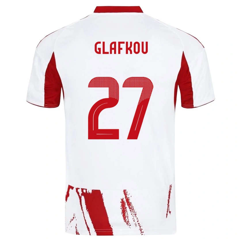 Danxen Herren Anastasis Glafkou #27 Weiß Rot Auswärtstrikot Trikot 2025/26 T-Shirt Österreich