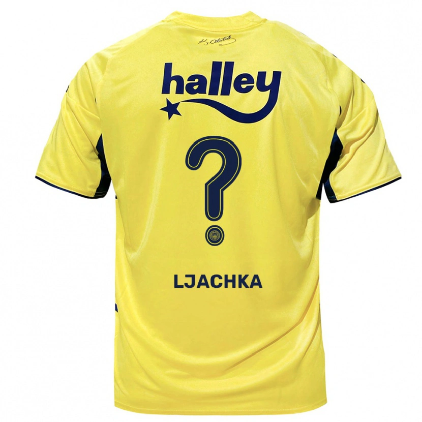 Danxen Herren Blendi Ljachka #0 Gelb Marineblau Auswärtstrikot Trikot 2025/26 T-Shirt Österreich