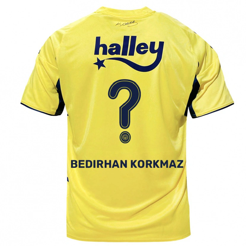 Danxen Herren Yağız Bedirhan Korkmaz #0 Gelb Marineblau Auswärtstrikot Trikot 2025/26 T-Shirt Österreich